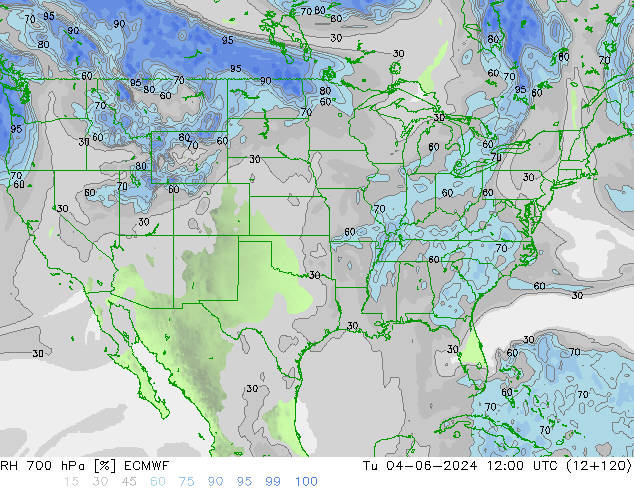 RH 700 hPa ECMWF  04.06.2024 12 UTC