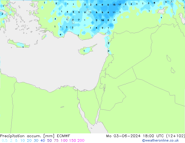 Totale neerslag ECMWF ma 03.06.2024 18 UTC