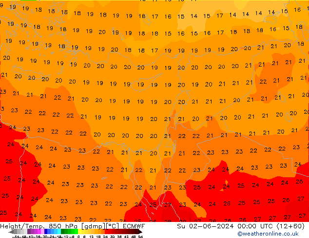 Z500/Rain (+SLP)/Z850 ECMWF Dom 02.06.2024 00 UTC