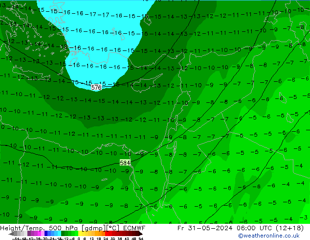 Z500/Rain (+SLP)/Z850 ECMWF Fr 31.05.2024 06 UTC