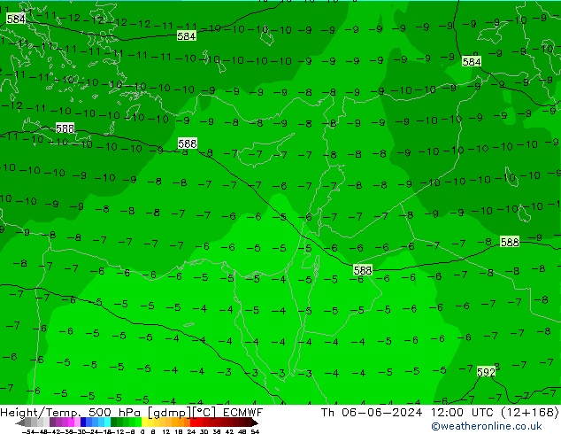 Z500/Rain (+SLP)/Z850 ECMWF Do 06.06.2024 12 UTC