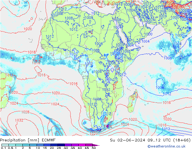 Precipitazione ECMWF dom 02.06.2024 12 UTC