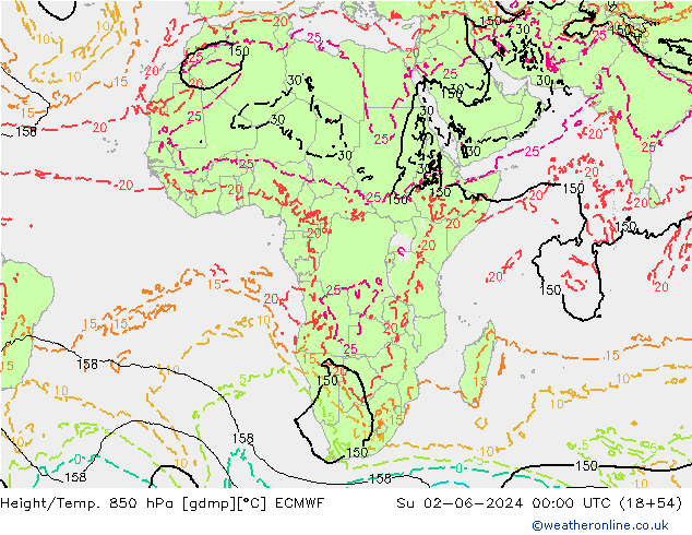 Z500/Rain (+SLP)/Z850 ECMWF Ne 02.06.2024 00 UTC