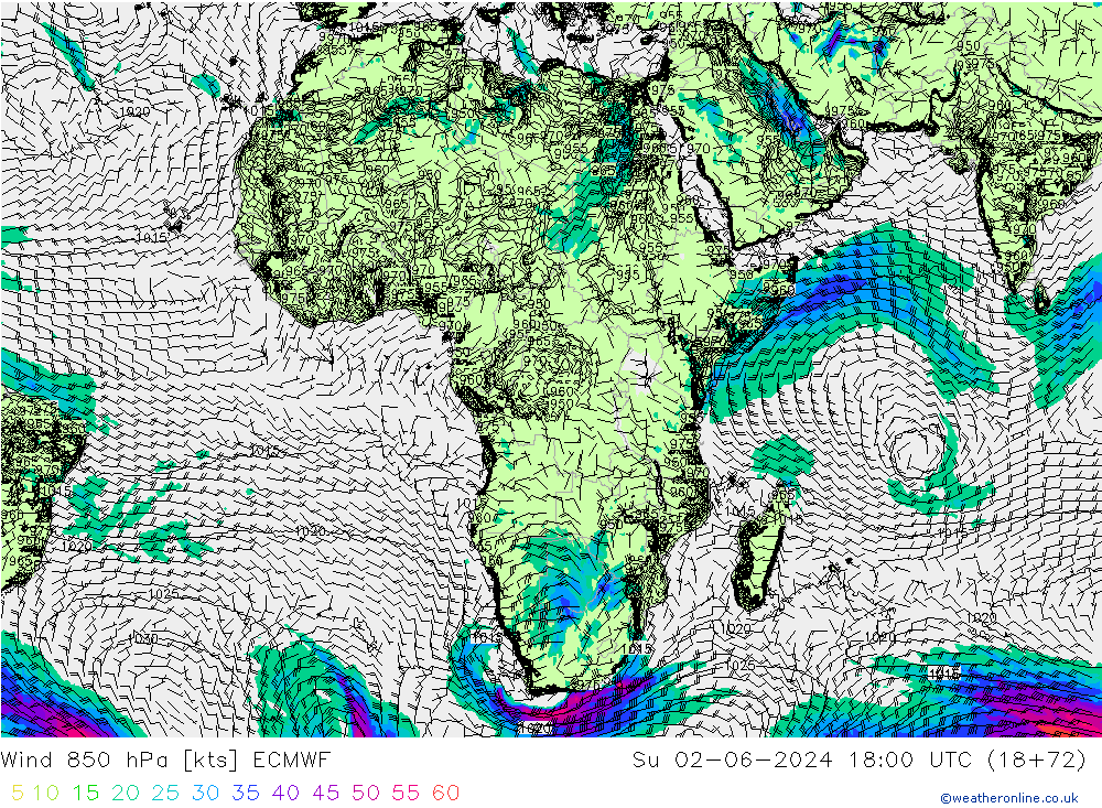 Wind 850 hPa ECMWF zo 02.06.2024 18 UTC