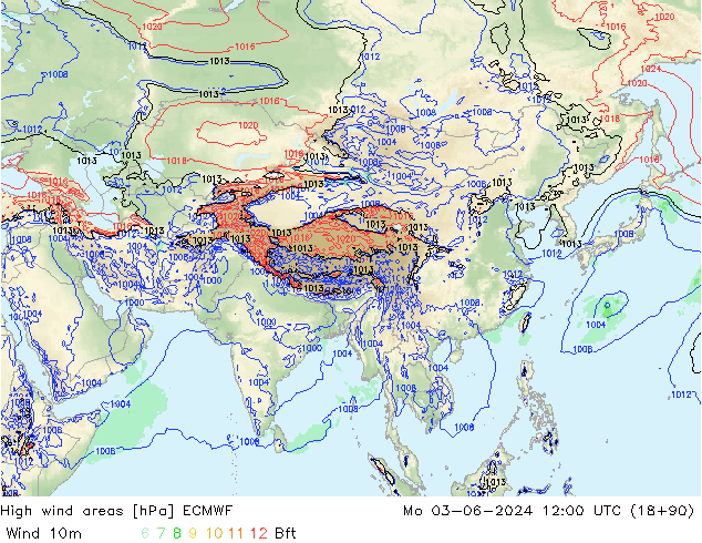 High wind areas ECMWF  03.06.2024 12 UTC