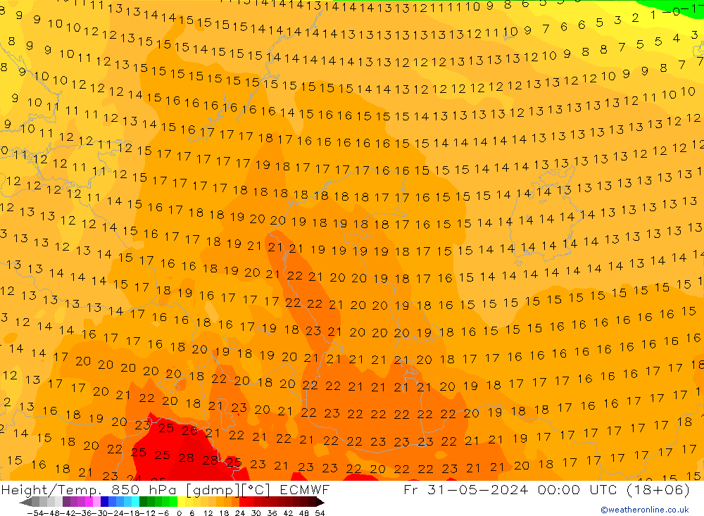 Z500/Rain (+SLP)/Z850 ECMWF ven 31.05.2024 00 UTC