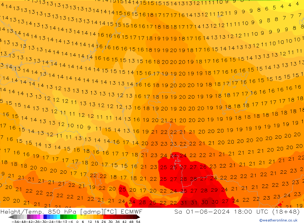 Z500/Rain (+SLP)/Z850 ECMWF Sáb 01.06.2024 18 UTC