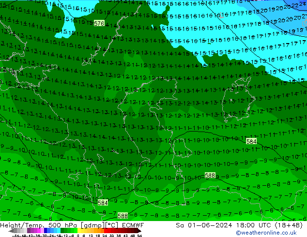 Z500/Rain (+SLP)/Z850 ECMWF Sa 01.06.2024 18 UTC