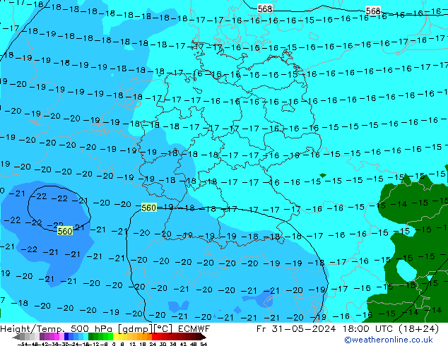 Z500/Rain (+SLP)/Z850 ECMWF Pá 31.05.2024 18 UTC