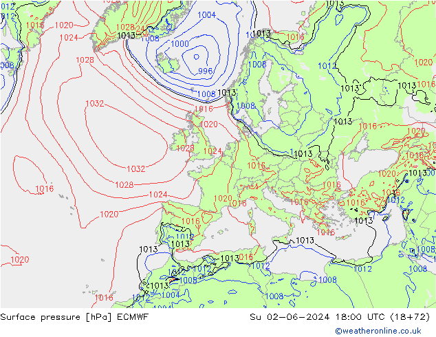 ciśnienie ECMWF nie. 02.06.2024 18 UTC