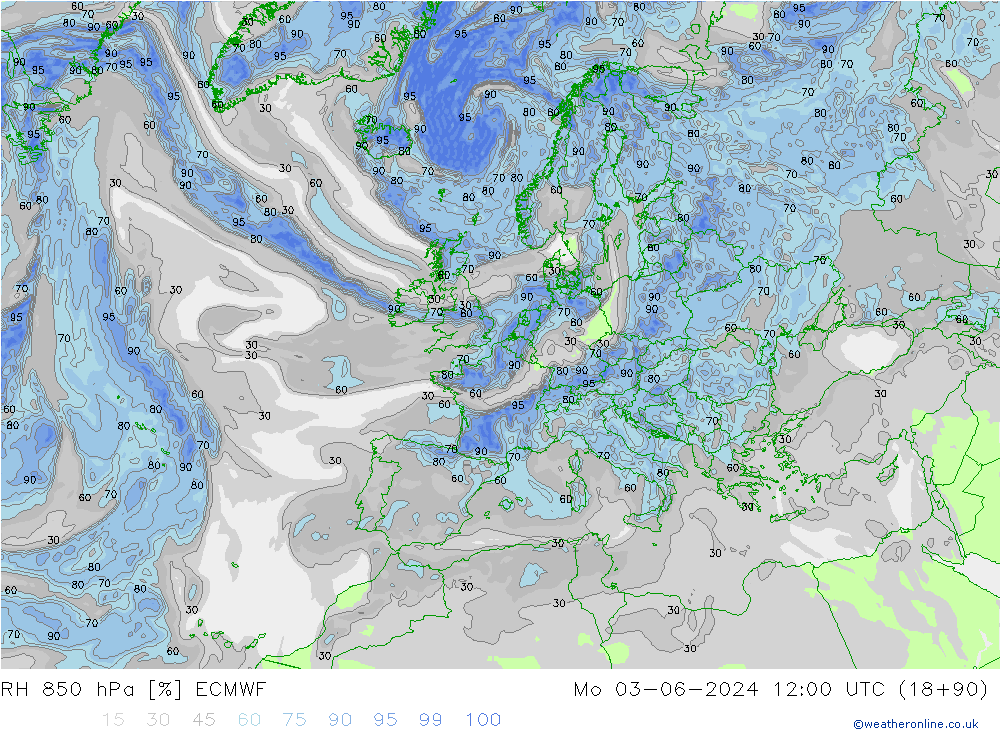 RH 850 hPa ECMWF  03.06.2024 12 UTC