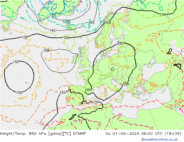 Z500/Rain (+SLP)/Z850 ECMWF so. 01.06.2024 06 UTC