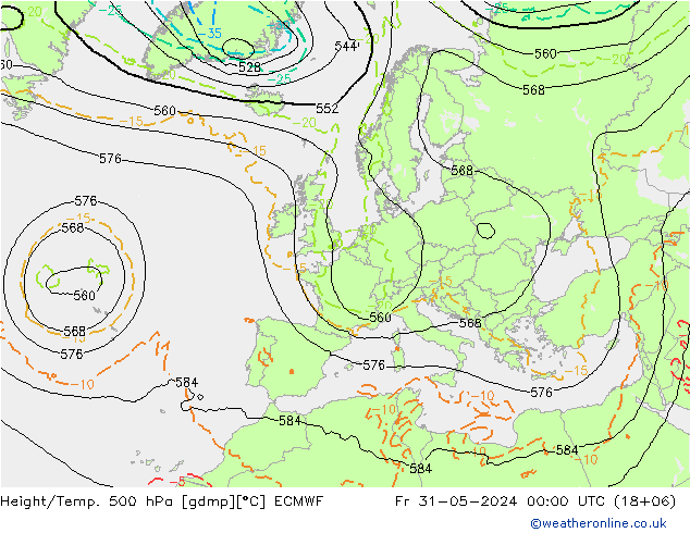 Z500/Rain (+SLP)/Z850 ECMWF Sex 31.05.2024 00 UTC