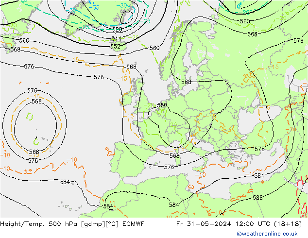 Z500/Rain (+SLP)/Z850 ECMWF pt. 31.05.2024 12 UTC