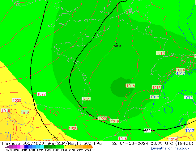 500-1000 hPa Kalınlığı ECMWF Cts 01.06.2024 06 UTC