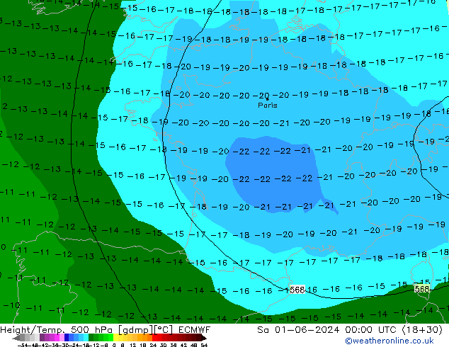 Z500/Regen(+SLP)/Z850 ECMWF za 01.06.2024 00 UTC