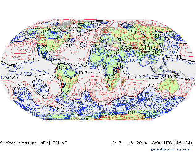 Yer basıncı ECMWF Cu 31.05.2024 18 UTC