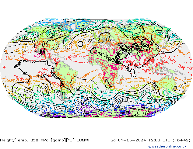 Height/Temp. 850 hPa ECMWF  01.06.2024 12 UTC