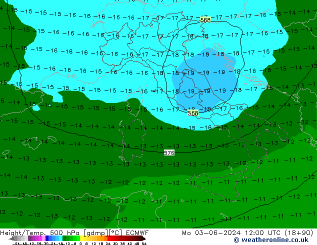 Z500/Regen(+SLP)/Z850 ECMWF ma 03.06.2024 12 UTC