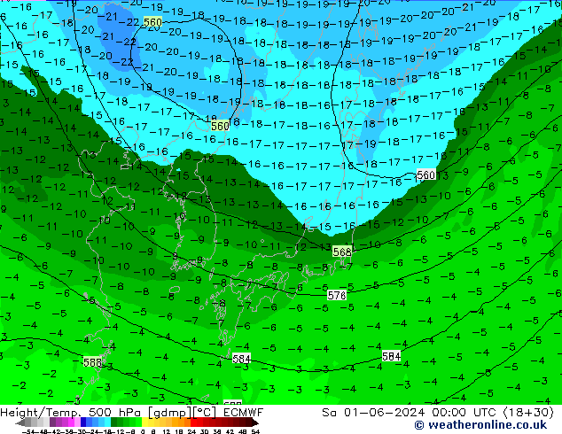 Z500/Rain (+SLP)/Z850 ECMWF sab 01.06.2024 00 UTC