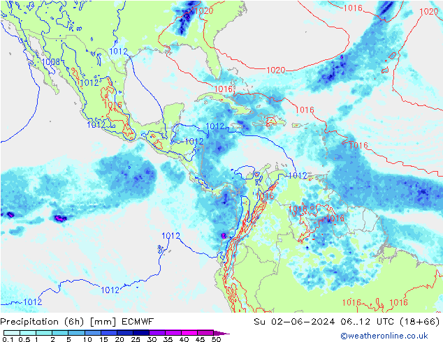 Z500/Rain (+SLP)/Z850 ECMWF Ne 02.06.2024 12 UTC