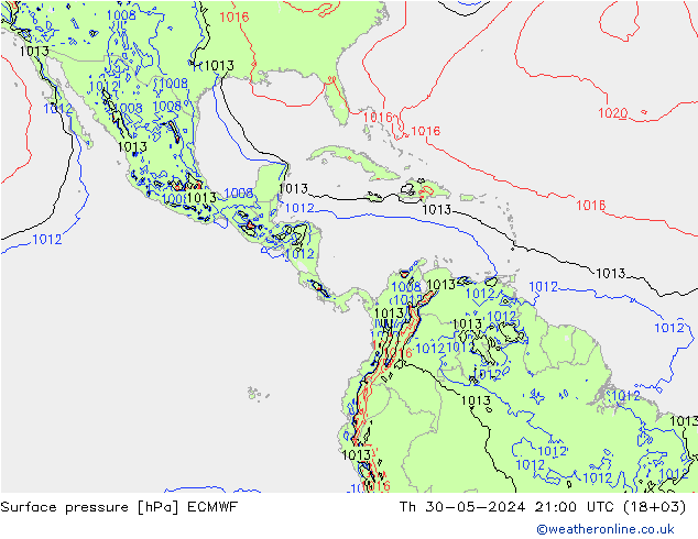 Yer basıncı ECMWF Per 30.05.2024 21 UTC