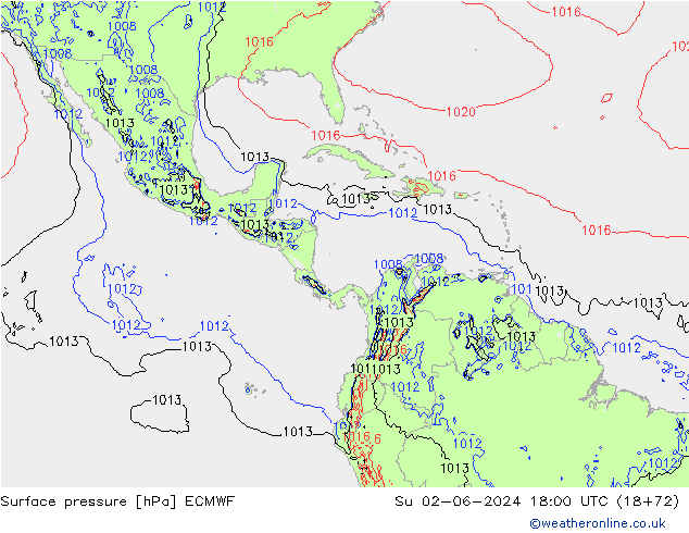 Luchtdruk (Grond) ECMWF zo 02.06.2024 18 UTC