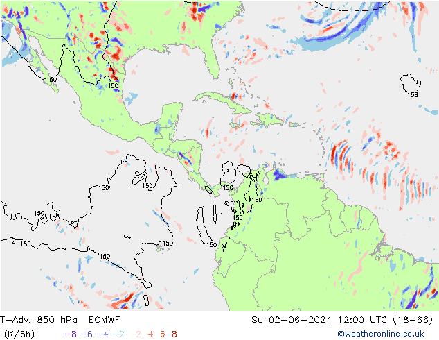T-Adv. 850 hPa ECMWF Su 02.06.2024 12 UTC