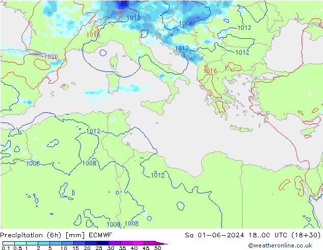 Z500/Rain (+SLP)/Z850 ECMWF So 01.06.2024 00 UTC