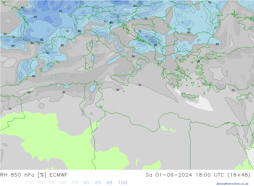 RV 850 hPa ECMWF za 01.06.2024 18 UTC