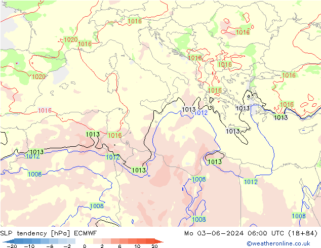 Druktendens (+/-) ECMWF ma 03.06.2024 06 UTC