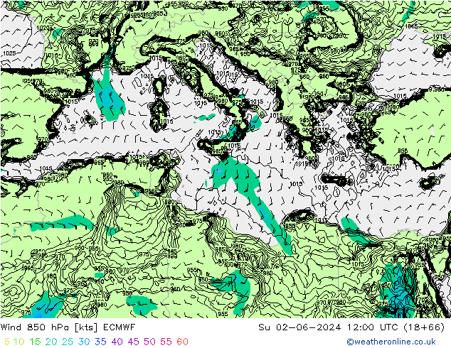 Wind 850 hPa ECMWF So 02.06.2024 12 UTC