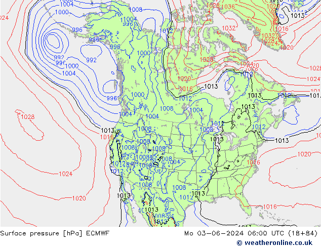 ciśnienie ECMWF pon. 03.06.2024 06 UTC