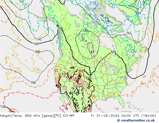 Z500/Rain (+SLP)/Z850 ECMWF  31.05.2024 00 UTC