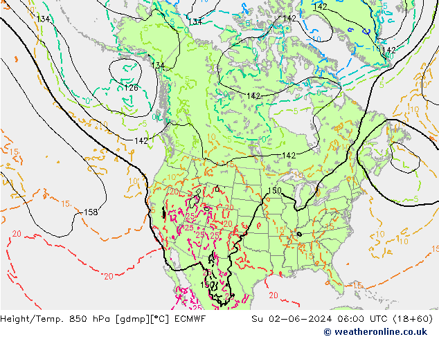 Z500/Rain (+SLP)/Z850 ECMWF So 02.06.2024 06 UTC