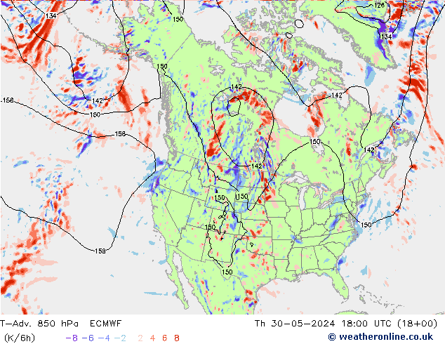 T-Adv. 850 hPa ECMWF Per 30.05.2024 18 UTC