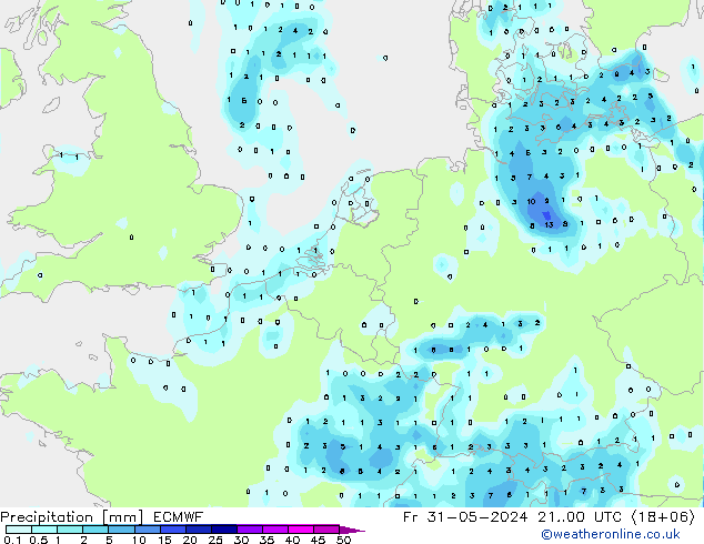 Niederschlag ECMWF Fr 31.05.2024 00 UTC