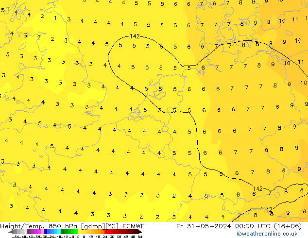 Z500/Regen(+SLP)/Z850 ECMWF vr 31.05.2024 00 UTC