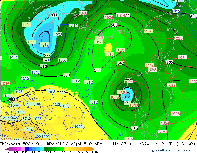 Thck 500-1000hPa ECMWF Seg 03.06.2024 12 UTC