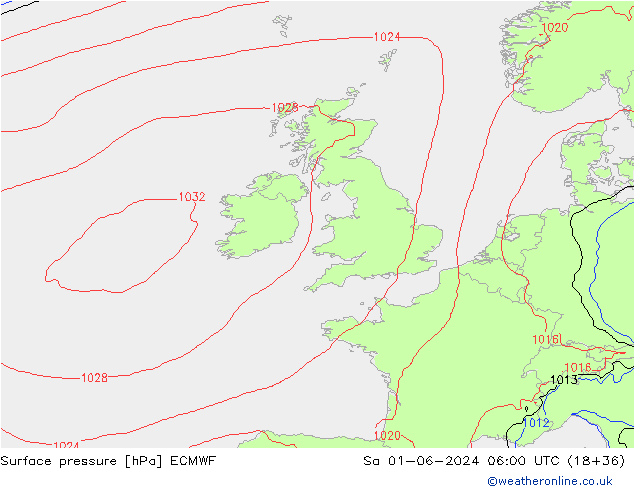 Surface pressure ECMWF Sa 01.06.2024 06 UTC