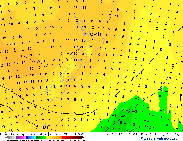 Z500/Rain (+SLP)/Z850 ECMWF Fr 31.05.2024 00 UTC