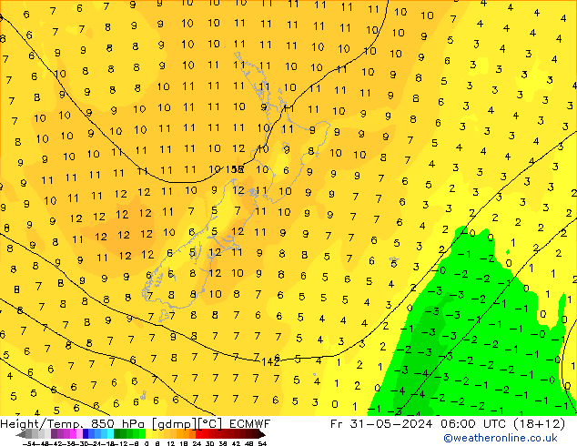 Z500/Yağmur (+YB)/Z850 ECMWF Cu 31.05.2024 06 UTC