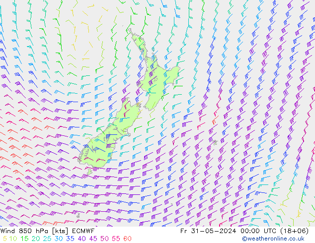 Wind 850 hPa ECMWF Fr 31.05.2024 00 UTC