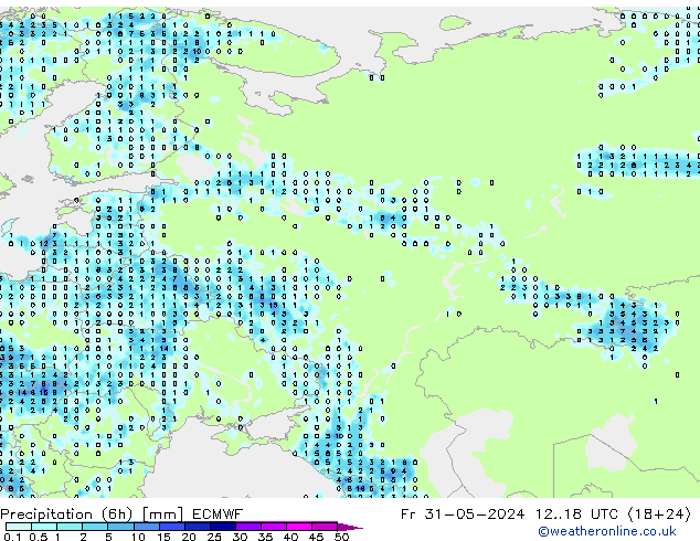 Z500/Rain (+SLP)/Z850 ECMWF Pá 31.05.2024 18 UTC