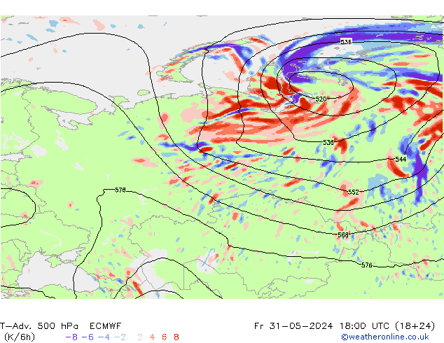 T-Adv. 500 hPa ECMWF  31.05.2024 18 UTC