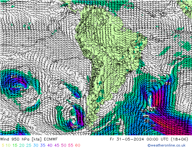 Wind 950 hPa ECMWF vr 31.05.2024 00 UTC