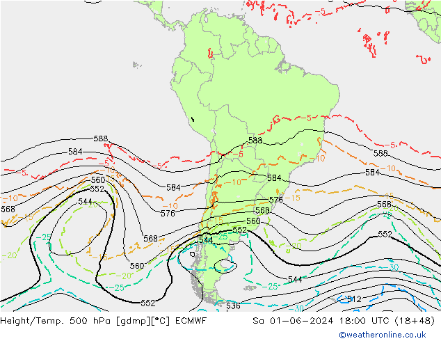 Z500/Rain (+SLP)/Z850 ECMWF  01.06.2024 18 UTC