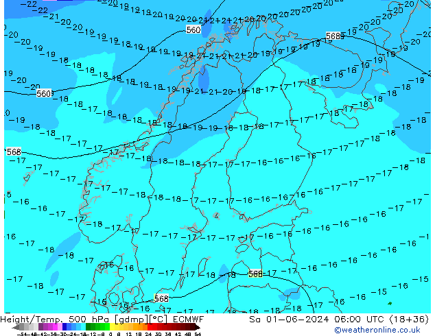 Z500/Rain (+SLP)/Z850 ECMWF So 01.06.2024 06 UTC