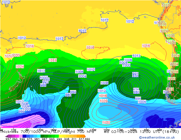 Thck 700-1000 hPa ECMWF Mo 03.06.2024 12 UTC