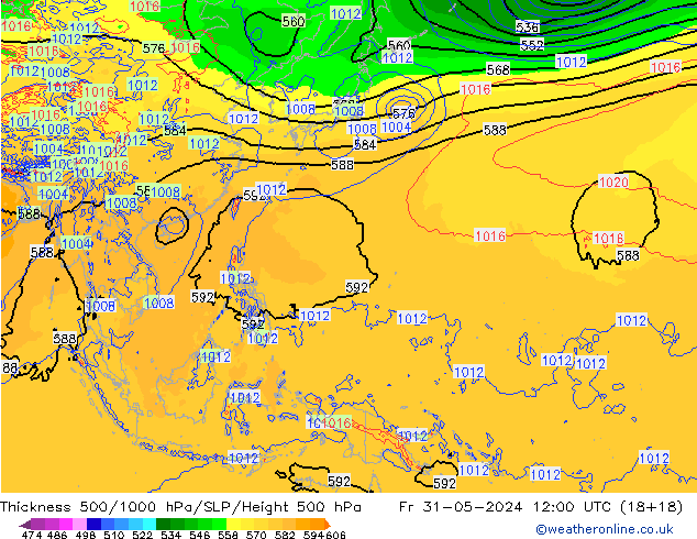 Thck 500-1000hPa ECMWF ven 31.05.2024 12 UTC